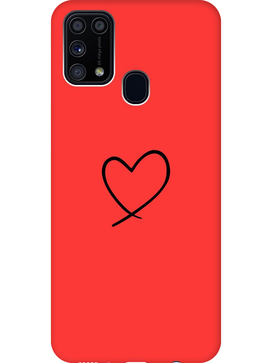

Силиконовый чехол на Samsung Galaxy M31 с принтом "Сердце" матовый красный, Красный;прозрачный;черный, 722999272
