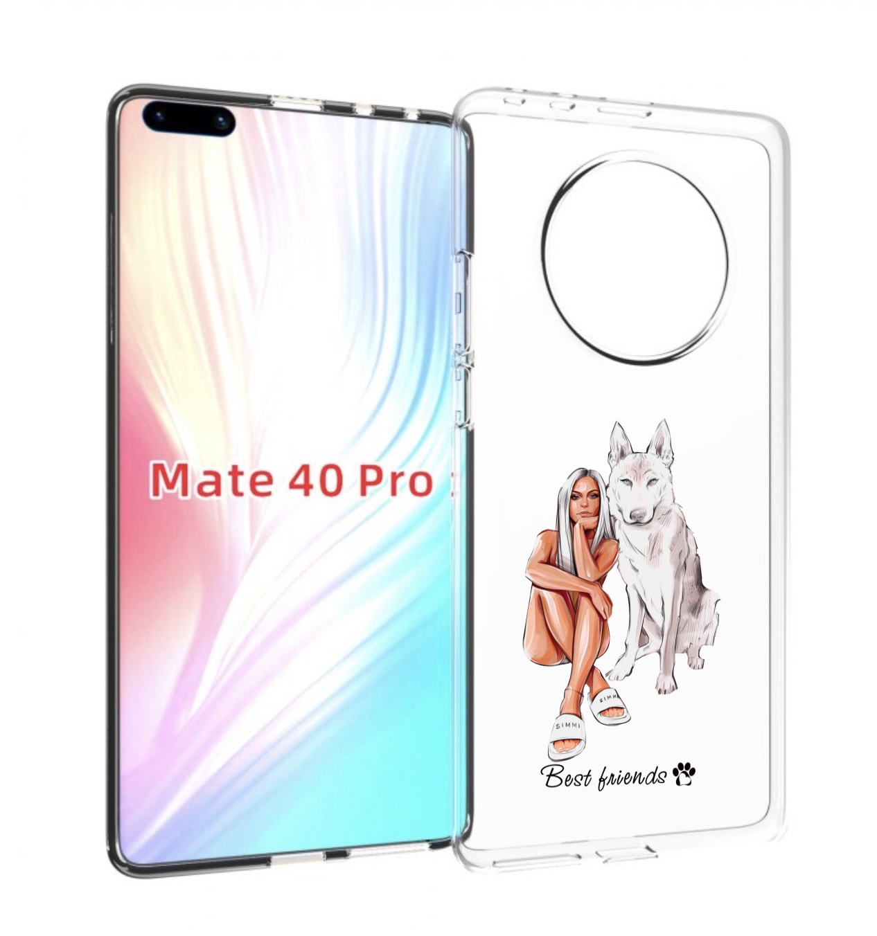 

Чехол MyPads Лучшие-друзья для Huawei Mate 40 Pro (NOH-NX9), Прозрачный, Tocco