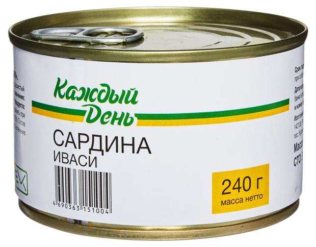 

Сардина «Каждый день» Иваси, 240 г