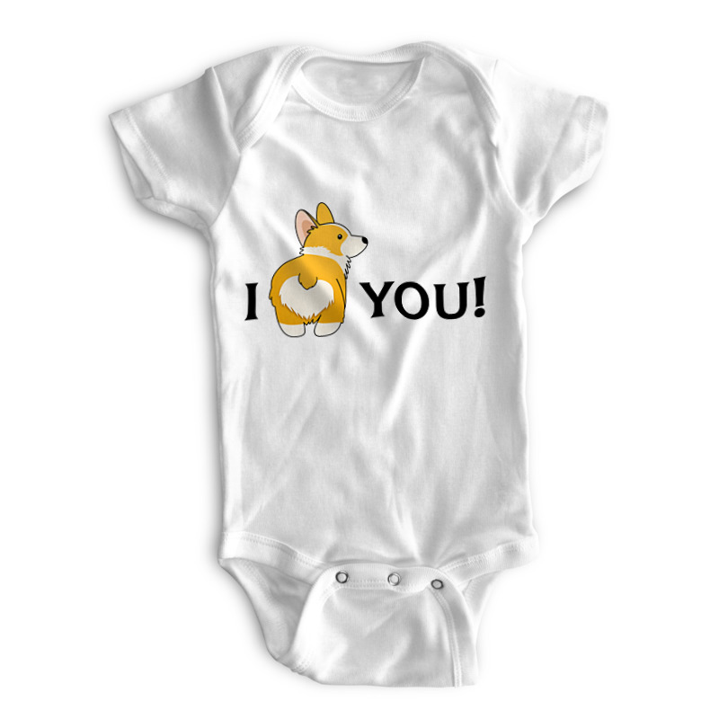 

Боди детское Printio I love you белый р. 80, I love you