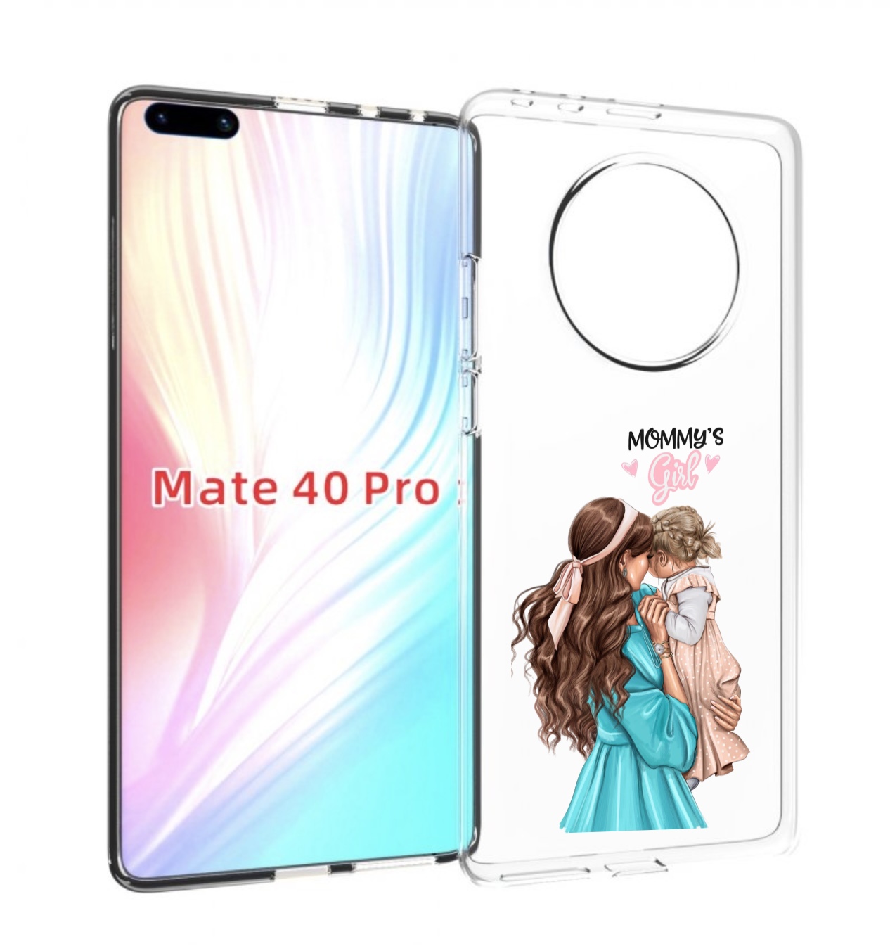 

Чехол MyPads Мама-девочки женский для Huawei Mate 40 Pro (NOH-NX9), Прозрачный, Tocco