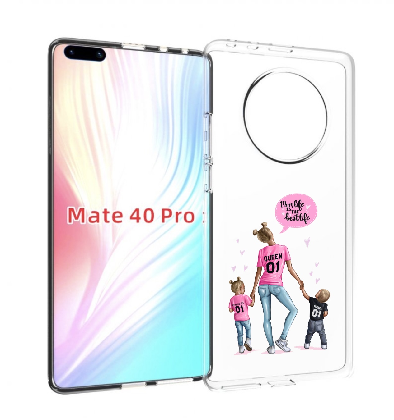 

Чехол MyPads Мама-королева женский для Huawei Mate 40 Pro (NOH-NX9), Прозрачный, Tocco