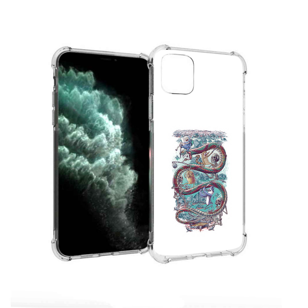

Чехол MyPads Tocco для Apple iPhone 11 Pro Max время приключений страшилка, Прозрачный, Tocco