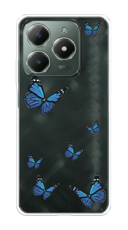 

Чехол на Realme C61 4G (Global) "Blue butterflies", Синий;черный, 2518050-1