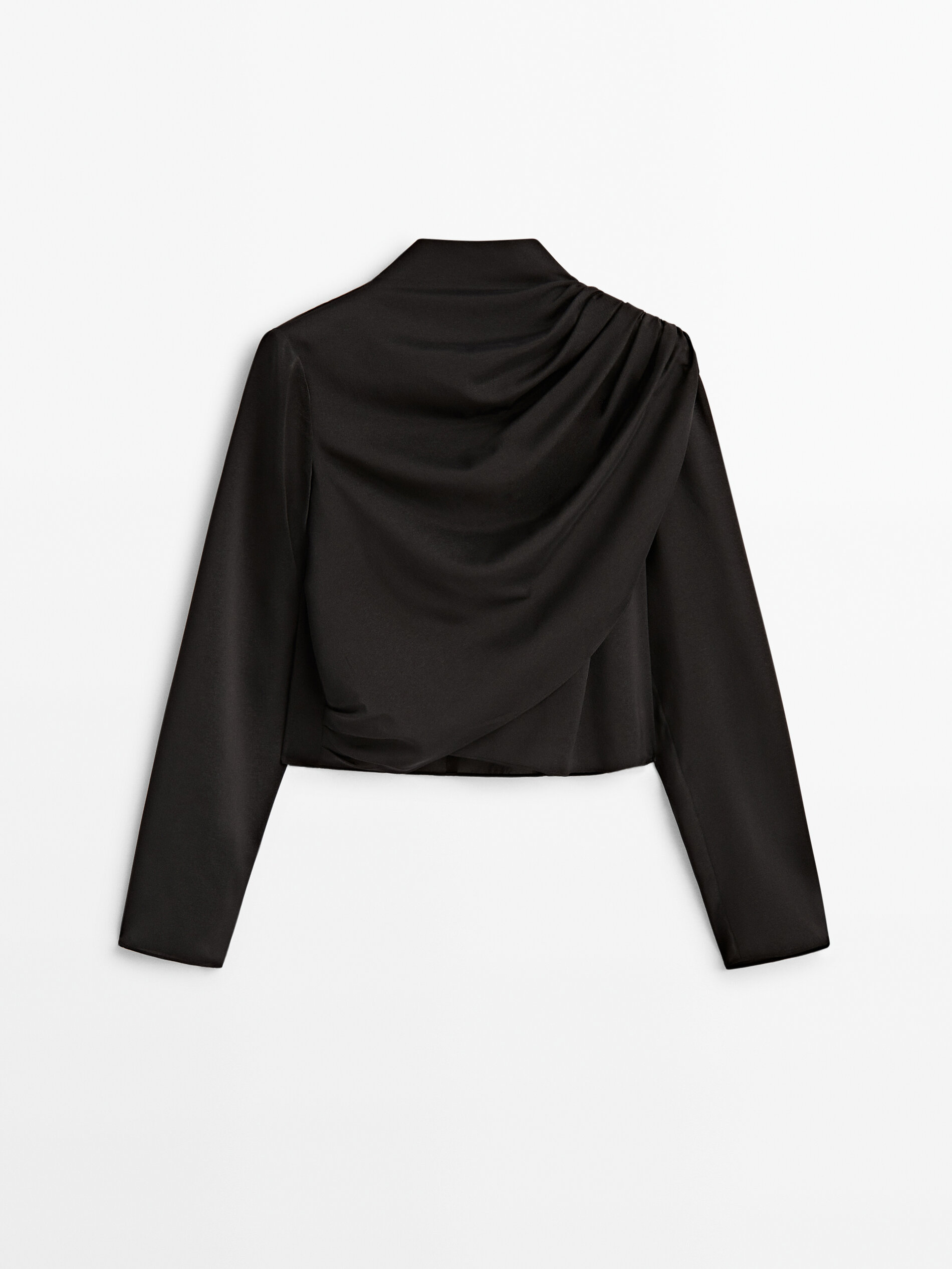 

Блуза женская Massimo Dutti 05197519800 черная XS, 05197519800