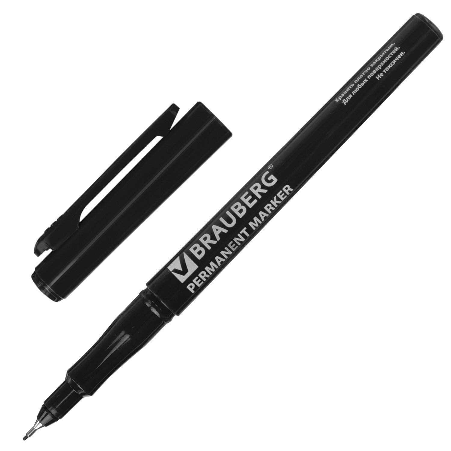 

Маркер перманентный Brauberg 151632 Super Slim черный тонкий металлический наконечник