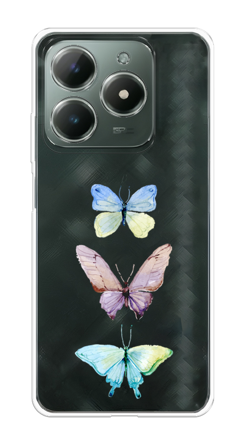 

Чехол на Realme C61 4G (Global) "Акварельные бабочки", Бирюзовый;розовый, 2518050-1