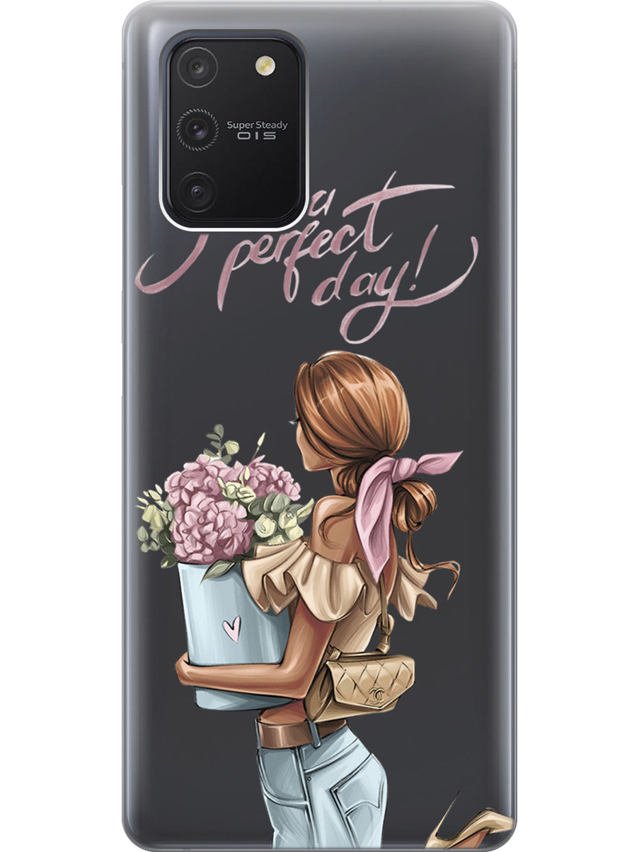 

Силиконовый чехол на Samsung Galaxy S10 Lite с принтом "Какой прекрасный день" прозрачный, Прозрачный;голубой;розовый, 722694775