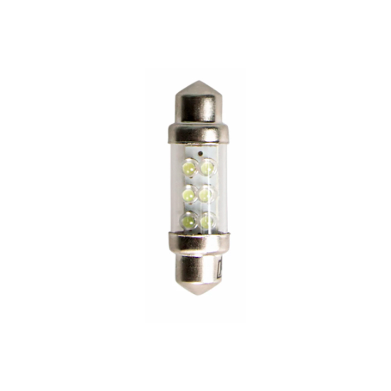 Лампа подсветки C10W 12V 0,5W KRAFT (11x36 white 2 LEDs)