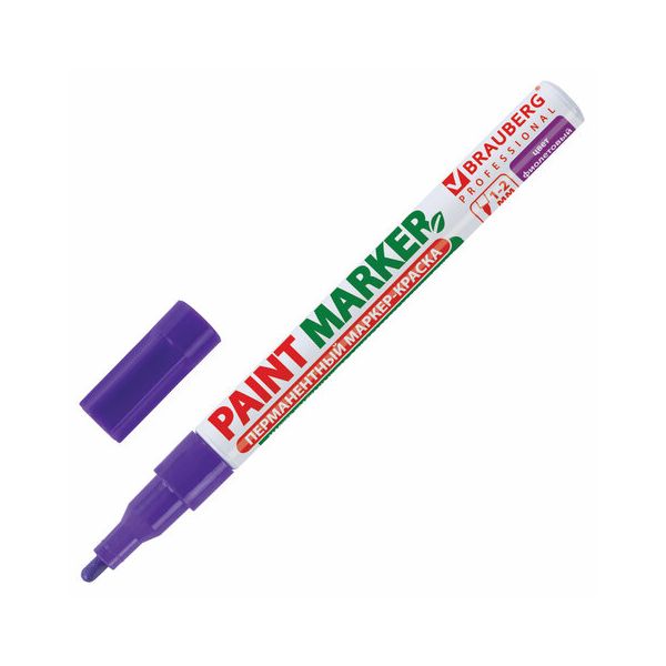 

Маркер лаковый paint marker 2мм ФИОЛЕТОВЫЙ БЕЗ КСИЛОЛА BRAUBERG PROFESSIONAL 150871