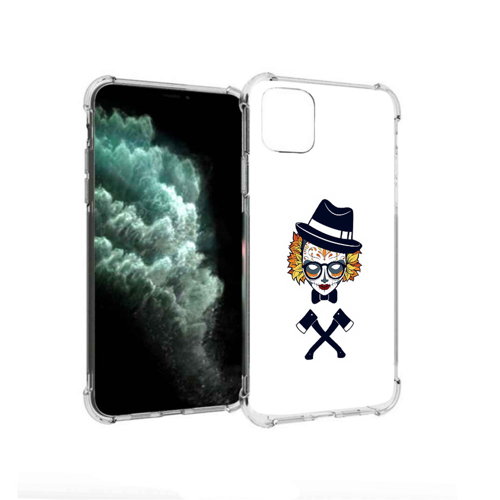 

Чехол MyPads Tocco для Apple iPhone 11 Pro Max девушка в маске с топорами рисунок, Прозрачный, Tocco