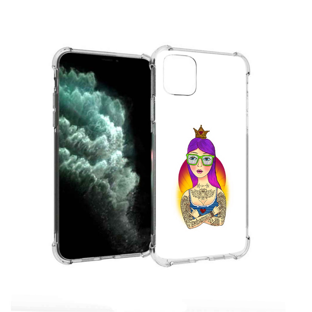 

Чехол MyPads Tocco для Apple iPhone 11 Pro Max девушка в татуировках с короной, Прозрачный, Tocco