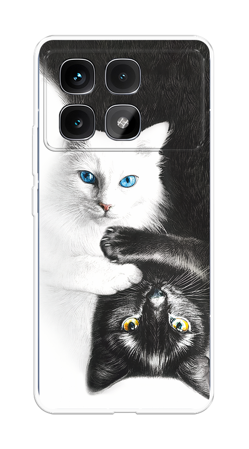 

Чехол на Xiaomi Redmi K70 Ultra "Коты Инь-Янь", Черный;белый;голубой, 323050-1