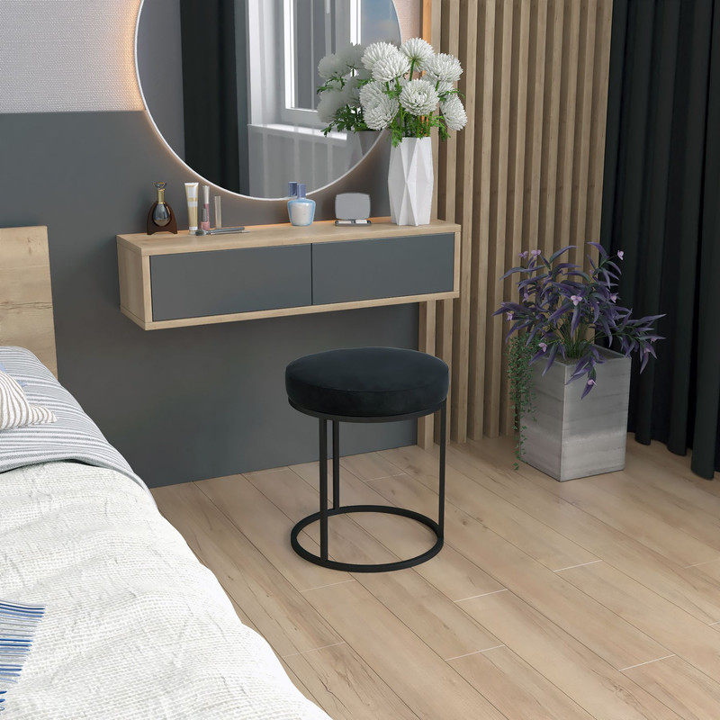 Пуфик Castle Леон 1, 40х40х44см, черный, 1шт