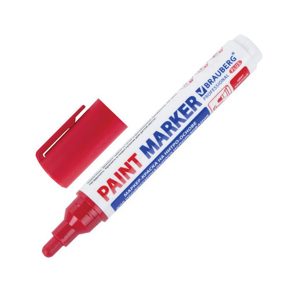

Маркер лаковый paint marker 6мм КРАСНЫЙ НИТРО BRAUBERG PROFESSIONAL PLUS EXTRA 151452