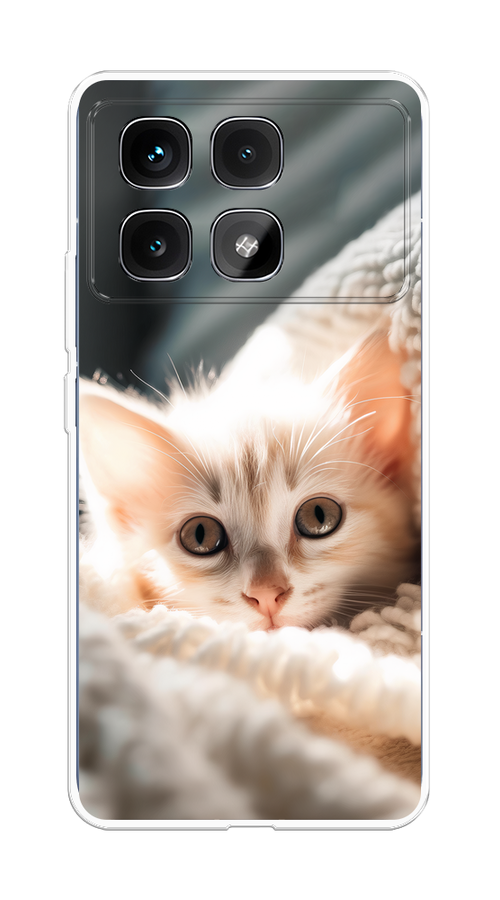 

Чехол на Xiaomi Redmi K70 Ultra "Белый шкодливый котенок", Серый;белый;бежевый;оранжевый, 323050-1