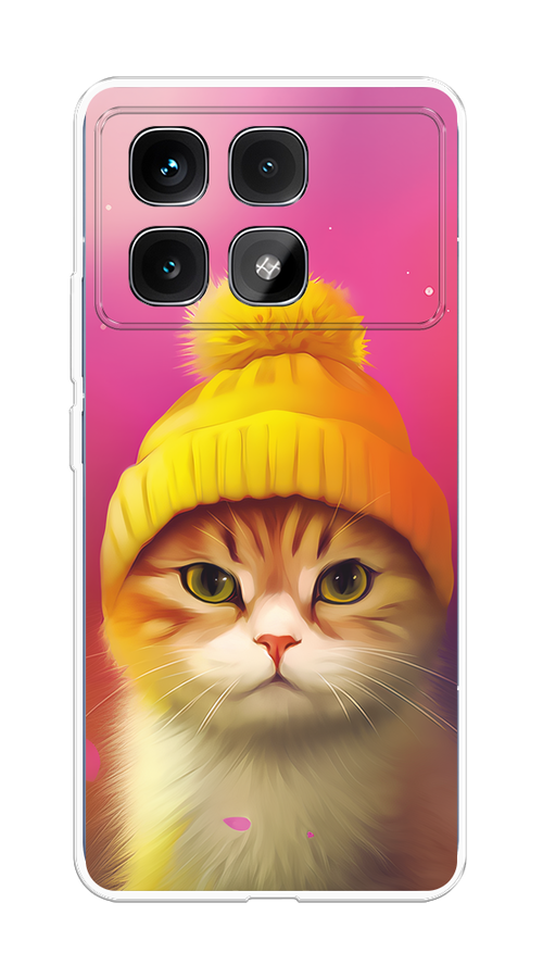 

Чехол на Xiaomi Redmi K70 Ultra "Котик в шапочке", Розовый;желтый;бежевый, 323050-1