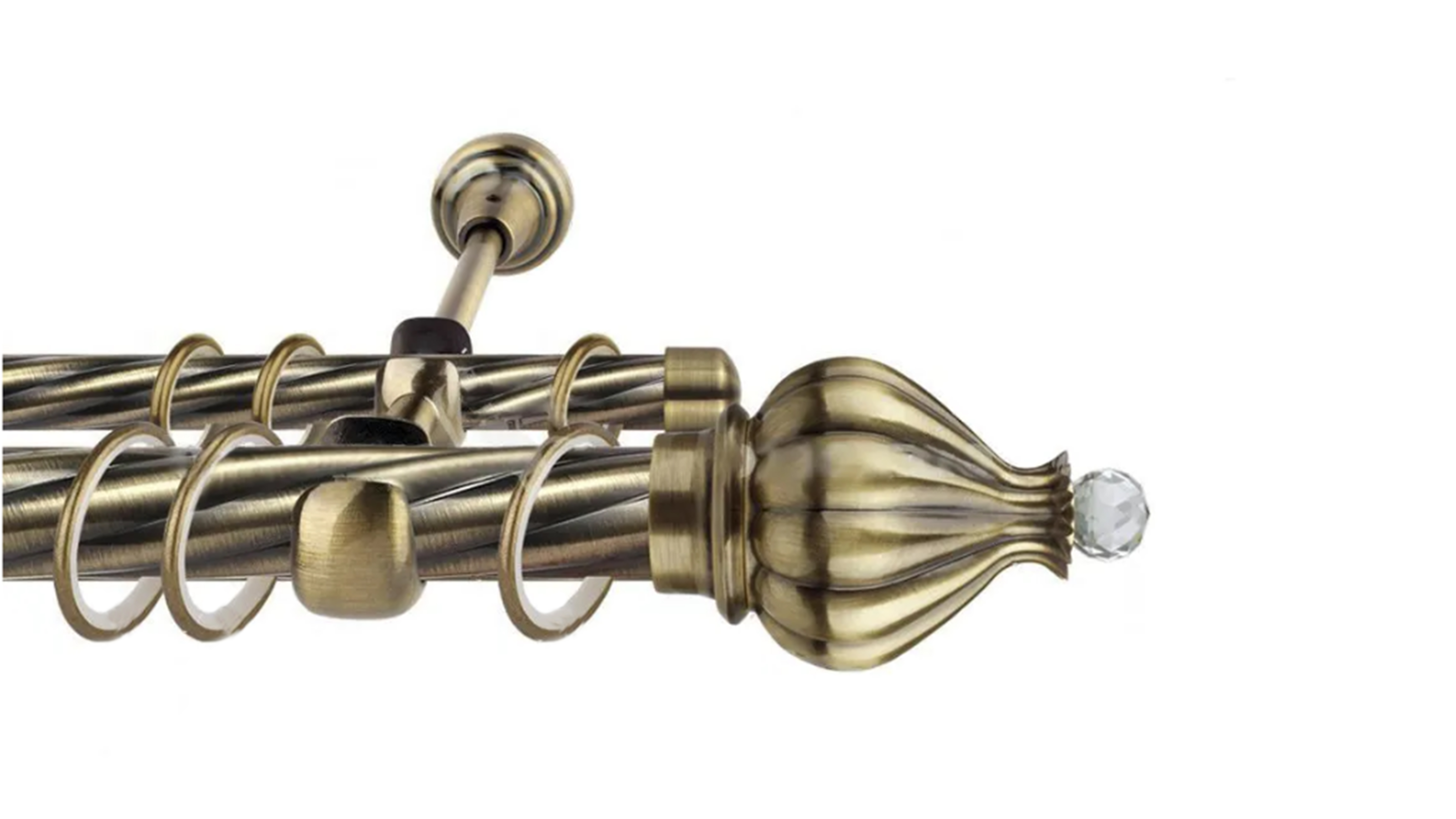 

Карниз Палаццо металлический двухрядный витой для тюля штор портьеры, бронза, 240см, Бронзовый, Палаццо