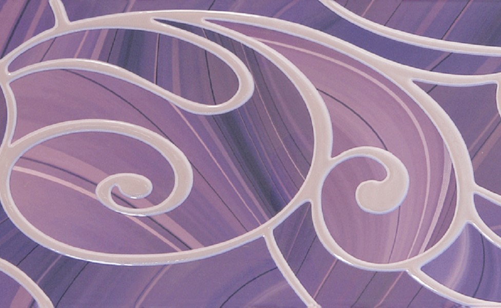 фото Шахтинская плитка керамическая плитка декор шахтинская arabeski 01 фиолетовый 250*600 (шт.