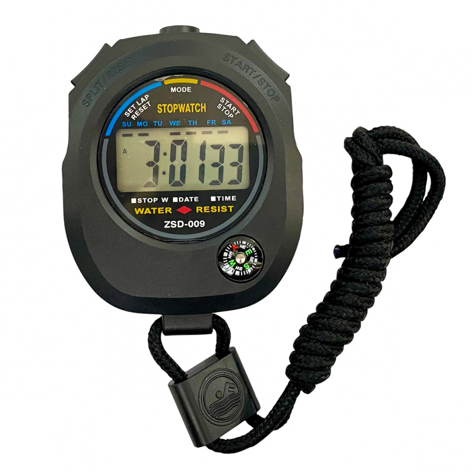 Спортивный многофункциональный секундомер (черный)