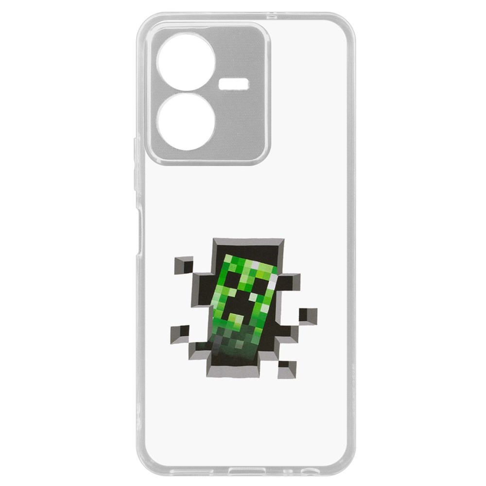 

Чехол-накладка Кейс Minecraft-Крипер для Vivo Y22, Прозрачный