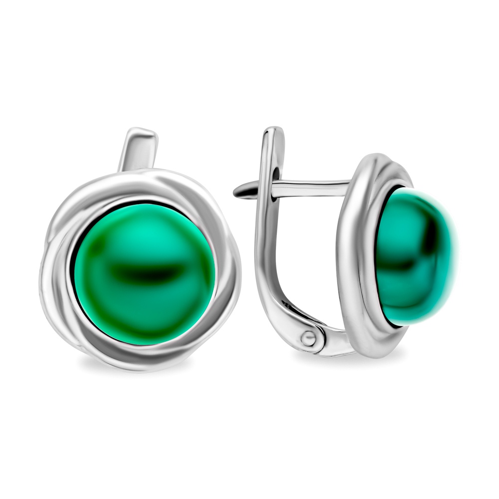

Серьги из серебра 585Gold 702011391, хризопраз, 702011391