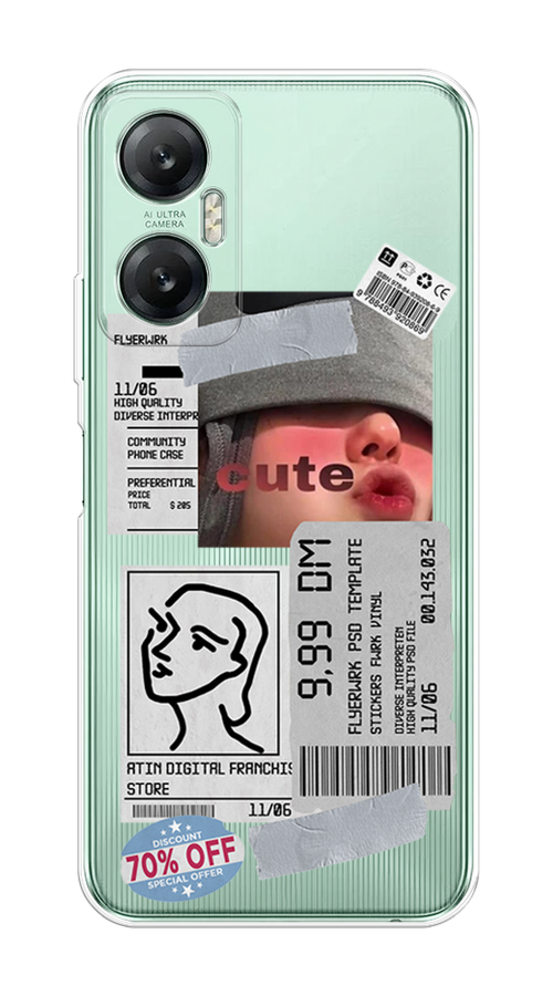 

Чехол на Infinix HOT 20 5G "Cute girl collage", Розовый;серый;голубой, 3103250-6