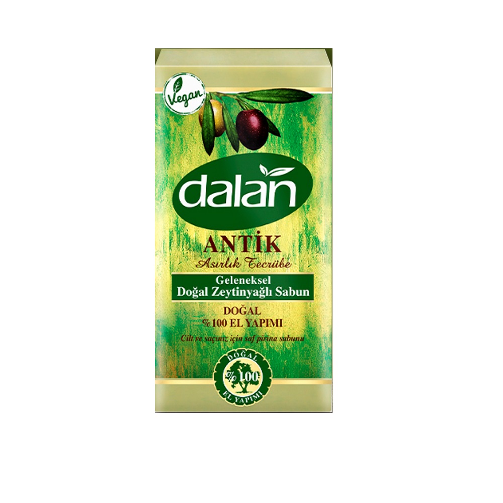 Мыло для бани натуральное Зеленое Dalan Antique, кусковое, масло Оливы и Сосны, 900 гр