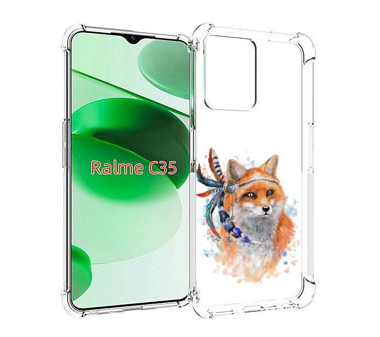 

Чехол MyPads инду лиса для Realme C35 / Narzo 50A Prime, Прозрачный, Tocco