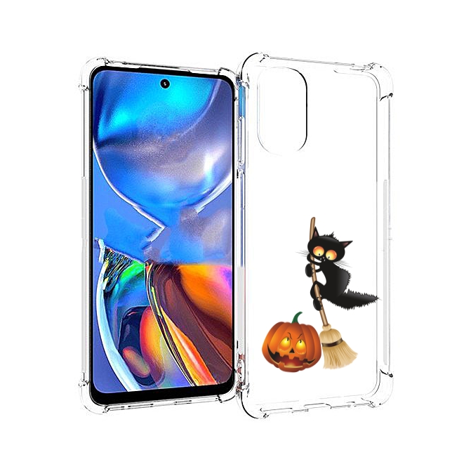 

Чехол MyPads хэлуинский котик для Motorola Moto E32, Прозрачный, Tocco