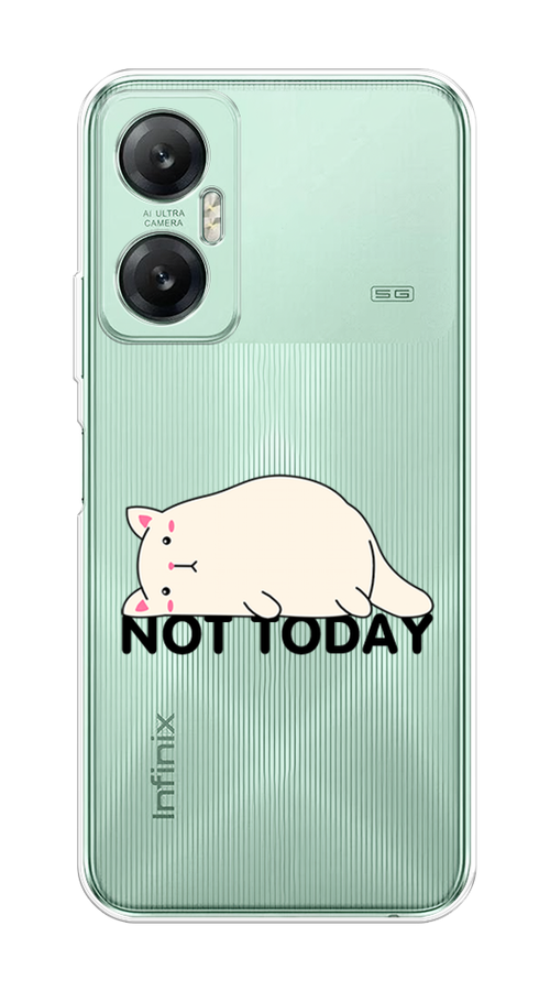 

Чехол на Infinix HOT 20 5G "Cat not today", Белый;розовый;черный, 3103250-1