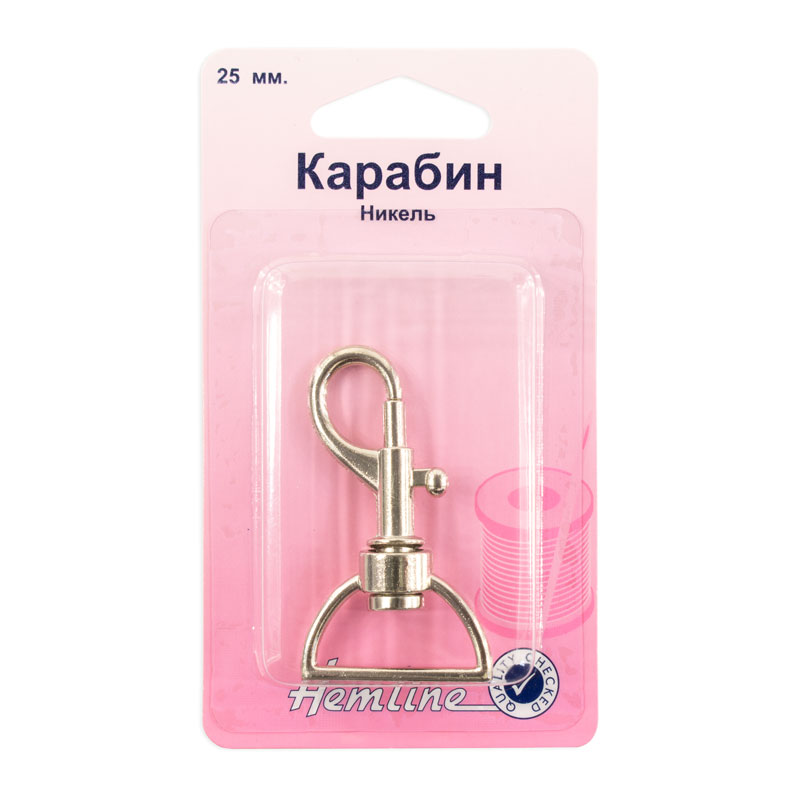 

Карабин металлический 1 шт, Серебристый, 7494
