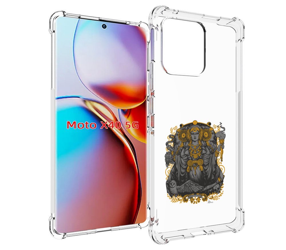 

Чехол MyPads божество с золотыми элементами для Motorola Moto X40, Прозрачный, Tocco