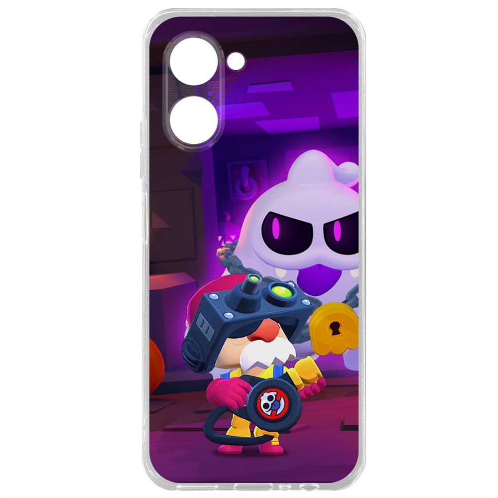 

Чехол-накладка Brawl Stars-Охотник за Скуиками Гэйл для Realme C33 2023, Прозрачный