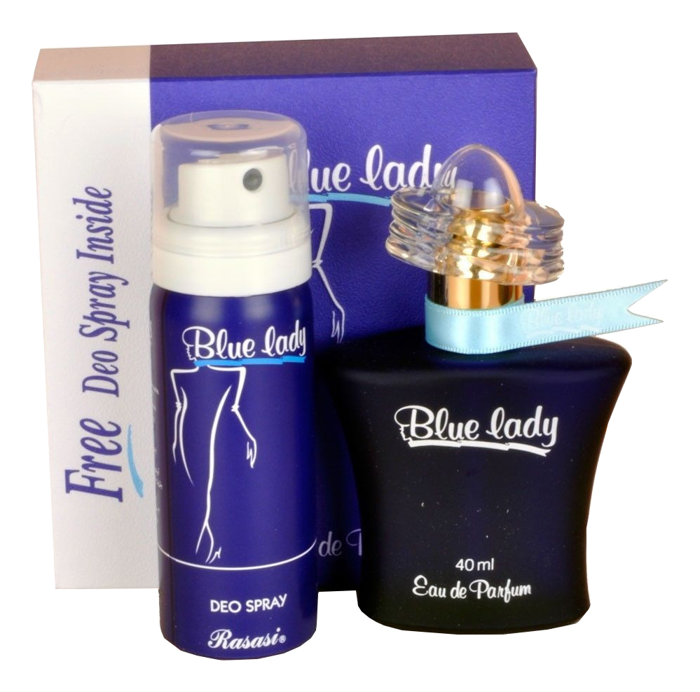 Набор Rasasi Perfumes, Blue Lady Eau De Parfum парфюмированная вода 40мл, дезодорант 50мл