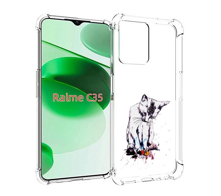 

Чехол MyPads кот и микки для Realme C35 / Narzo 50A Prime, Прозрачный, Tocco