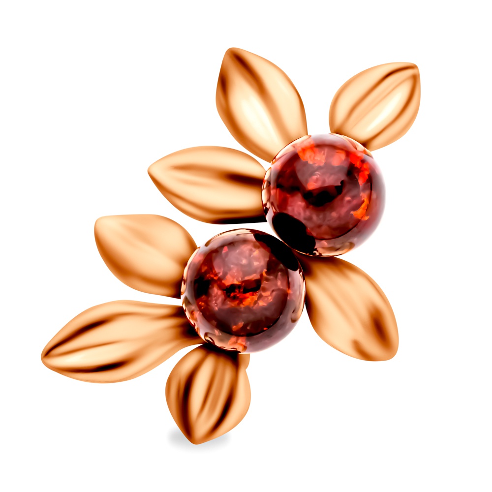 

Брошь из серебра 585Gold 709000310, янтарь, 709000310