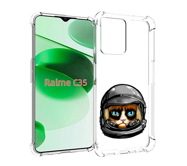 

Чехол MyPads кот космонавт для Realme C35 / Narzo 50A Prime, Прозрачный, Tocco