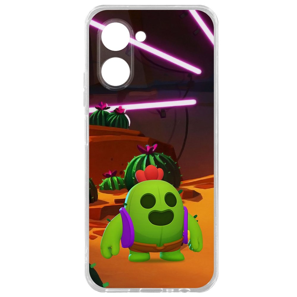 

Чехол-накладка Brawl Stars-Спайк для Realme C33 2023, Прозрачный