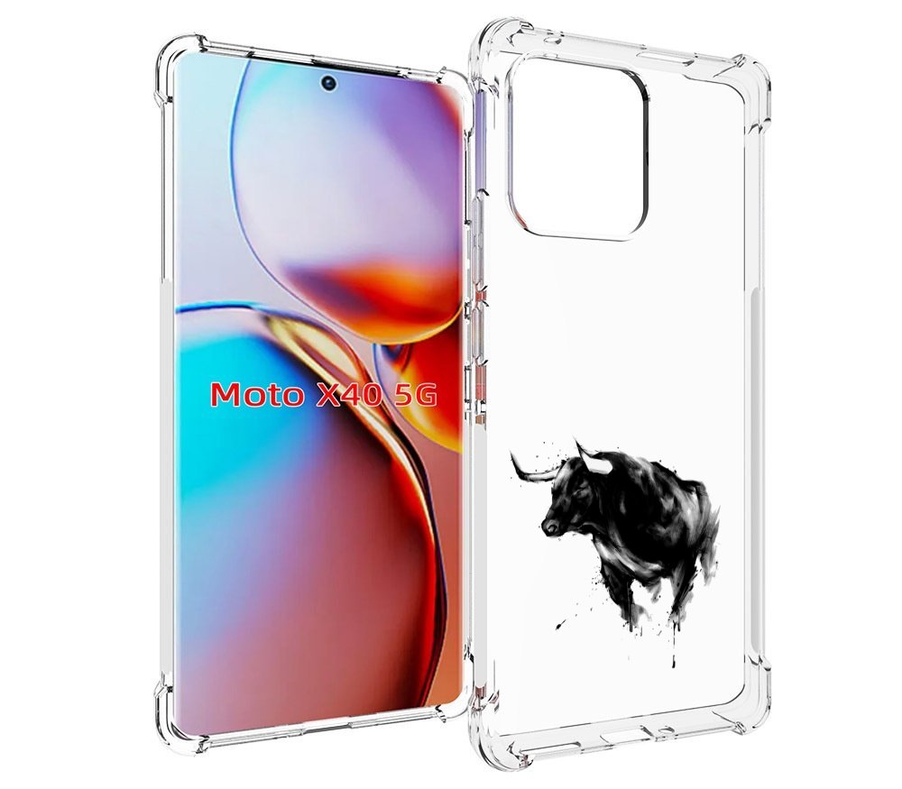 

Чехол MyPads бык для Motorola Moto X40, Прозрачный, Tocco