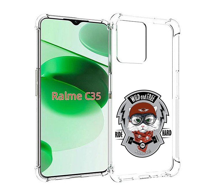 

Чехол MyPads кошка в шлеме для Realme C35 / Narzo 50A Prime, Прозрачный, Tocco