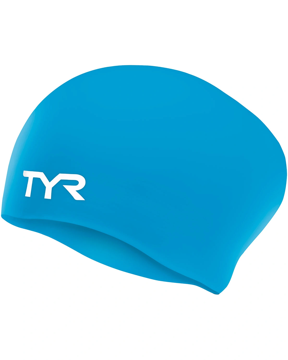фото Шапочка для плавания "tyr long hair wrinkle-free silicone cap jr", lcsjrl-420, голубой