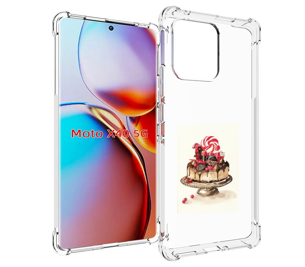 

Чехол MyPads вкусный торт для Motorola Moto X40, Прозрачный, Tocco