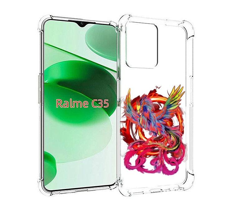 

Чехол MyPads красочный феникс для Realme C35 / Narzo 50A Prime, Прозрачный, Tocco