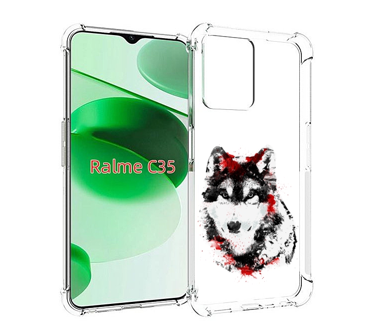 

Чехол MyPads кровавый волк для Realme C35 / Narzo 50A Prime, Прозрачный, Tocco