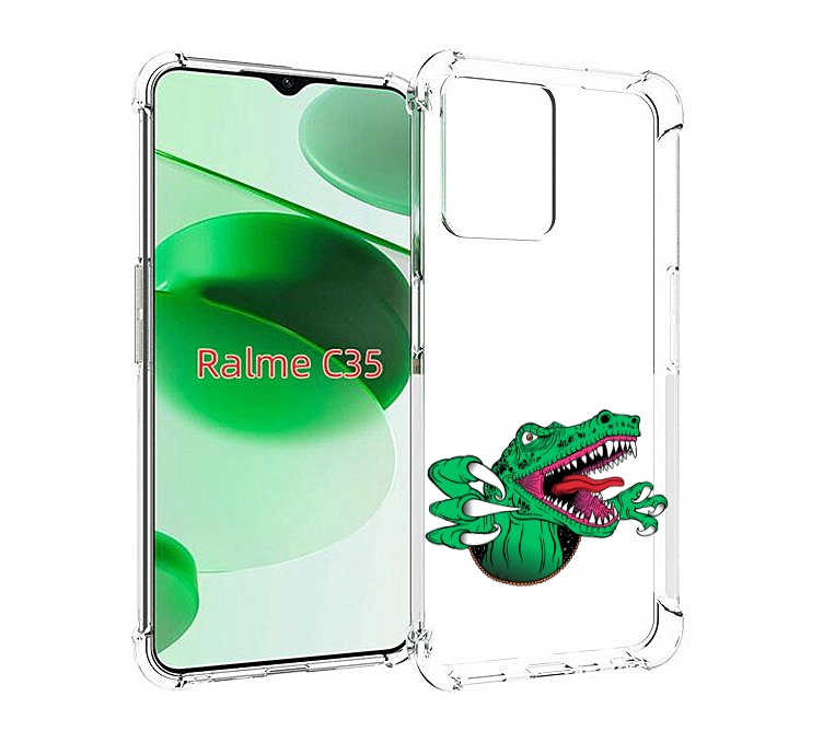 

Чехол MyPads крокодил для Realme C35 / Narzo 50A Prime, Прозрачный, Tocco