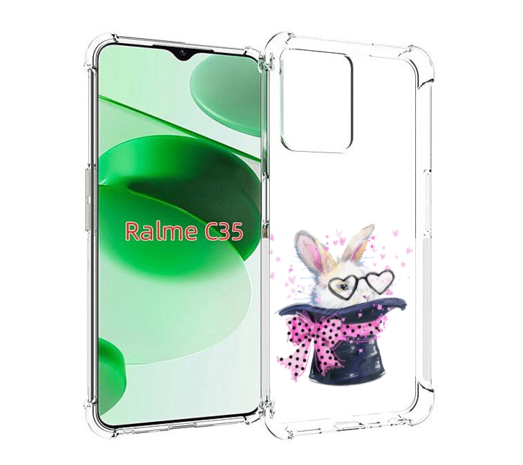 

Чехол MyPads кролик в шляпе для Realme C35 / Narzo 50A Prime, Прозрачный, Tocco