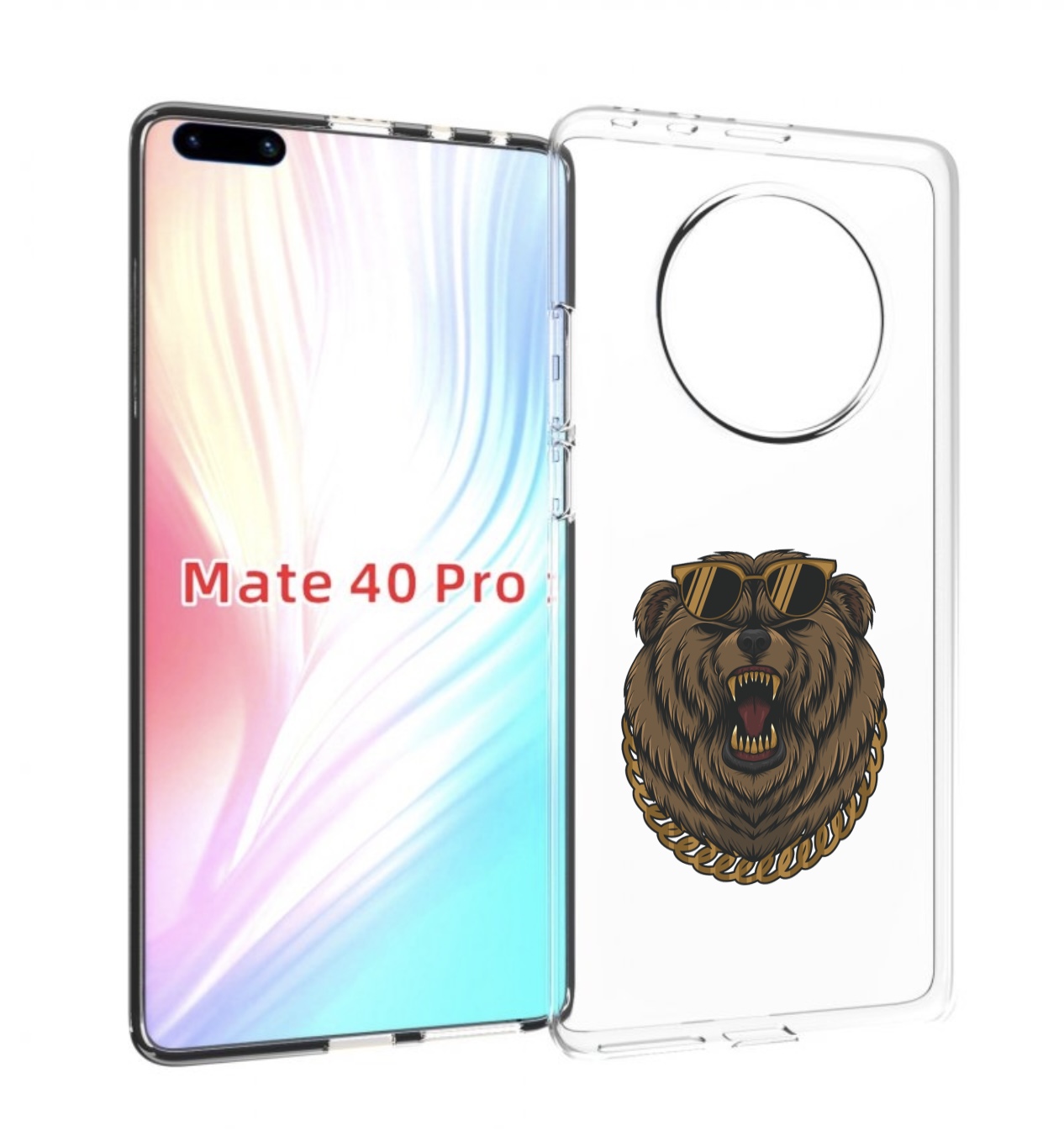 

Чехол MyPads Медведь-в-очках-2 для Huawei Mate 40 Pro (NOH-NX9), Прозрачный, Tocco