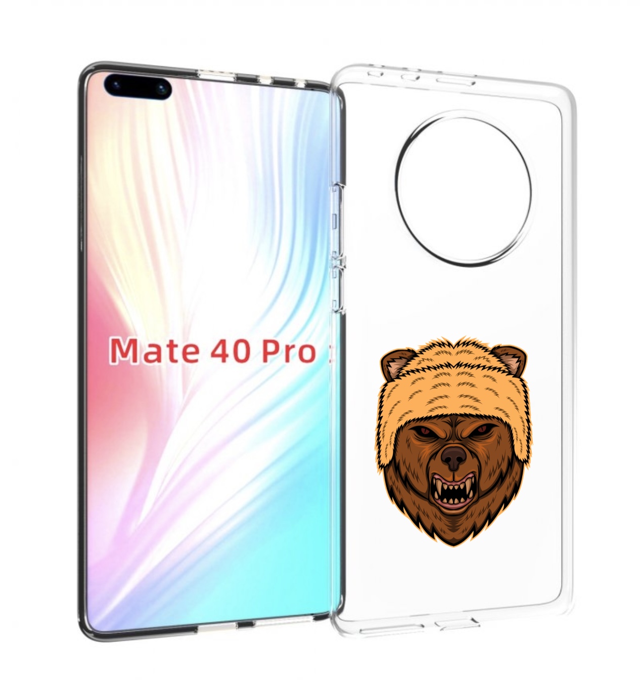 

Чехол MyPads Медведь-в-шапке для Huawei Mate 40 Pro (NOH-NX9), Прозрачный, Tocco