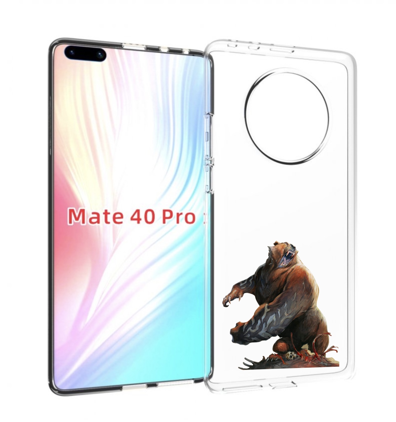 

Чехол MyPads Медведь-жестокий для Huawei Mate 40 Pro (NOH-NX9), Прозрачный, Tocco